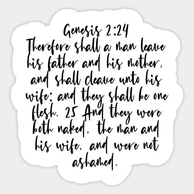 Genesis 2:24 Bible Verse Sticker by Bible All Day 